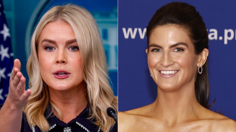 Photo of Karoline Leavitt next to photo of Kaitlan Collins